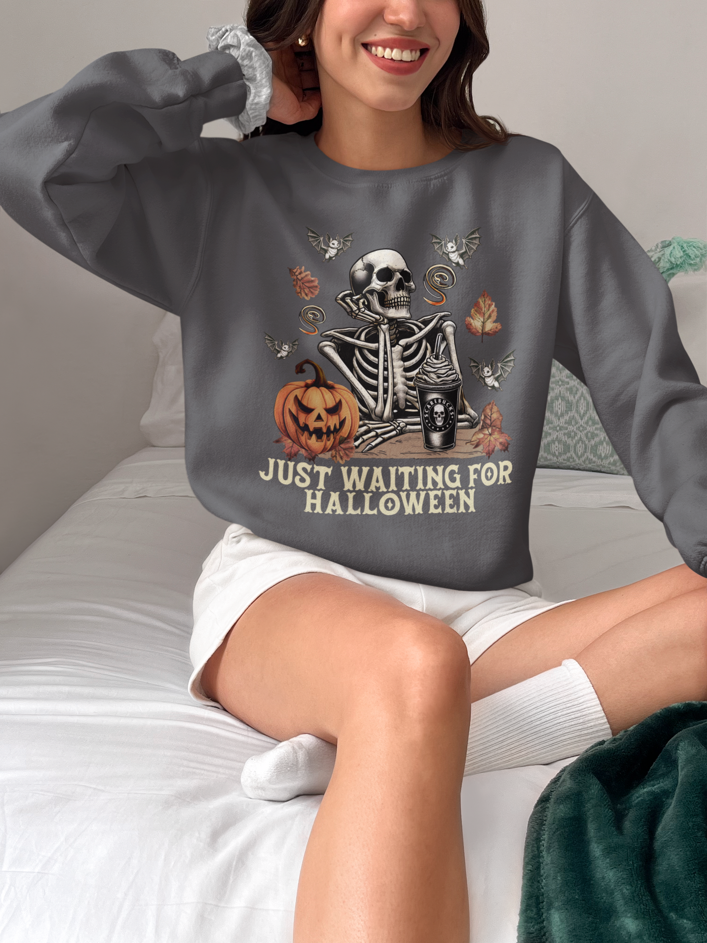 Just Waiting For Halloween Unisex Crewneck Sweatshirt