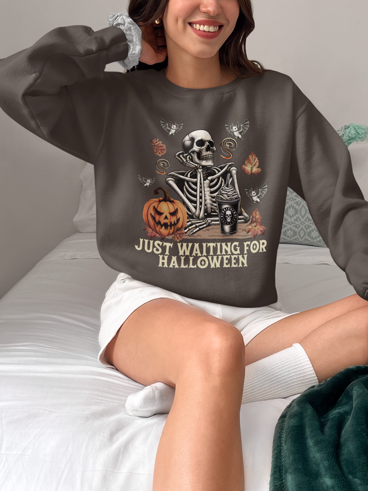 Just Waiting For Halloween Unisex Crewneck Sweatshirt