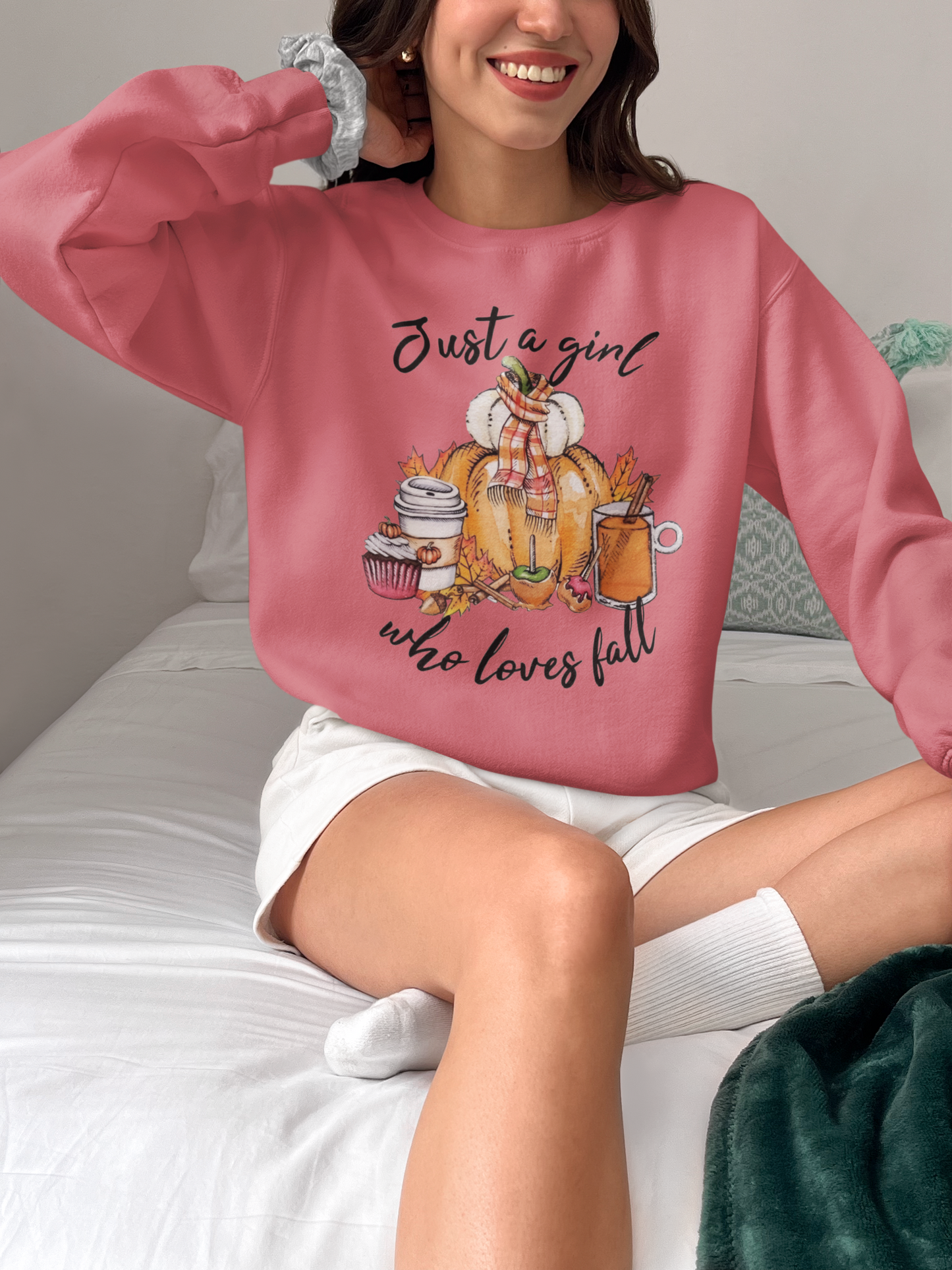 Just a Girl Who Loves Fall Unisex Crewneck Sweatshirt