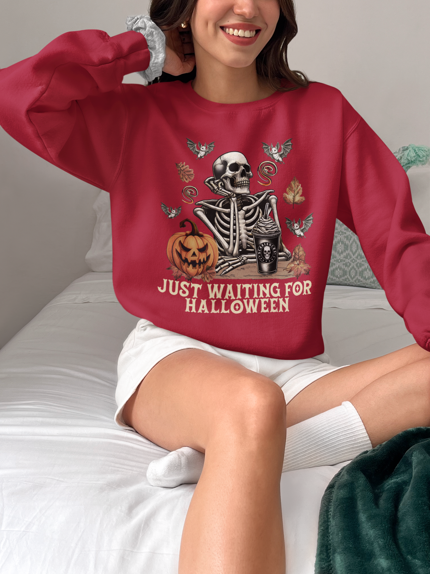 Just Waiting For Halloween Unisex Crewneck Sweatshirt
