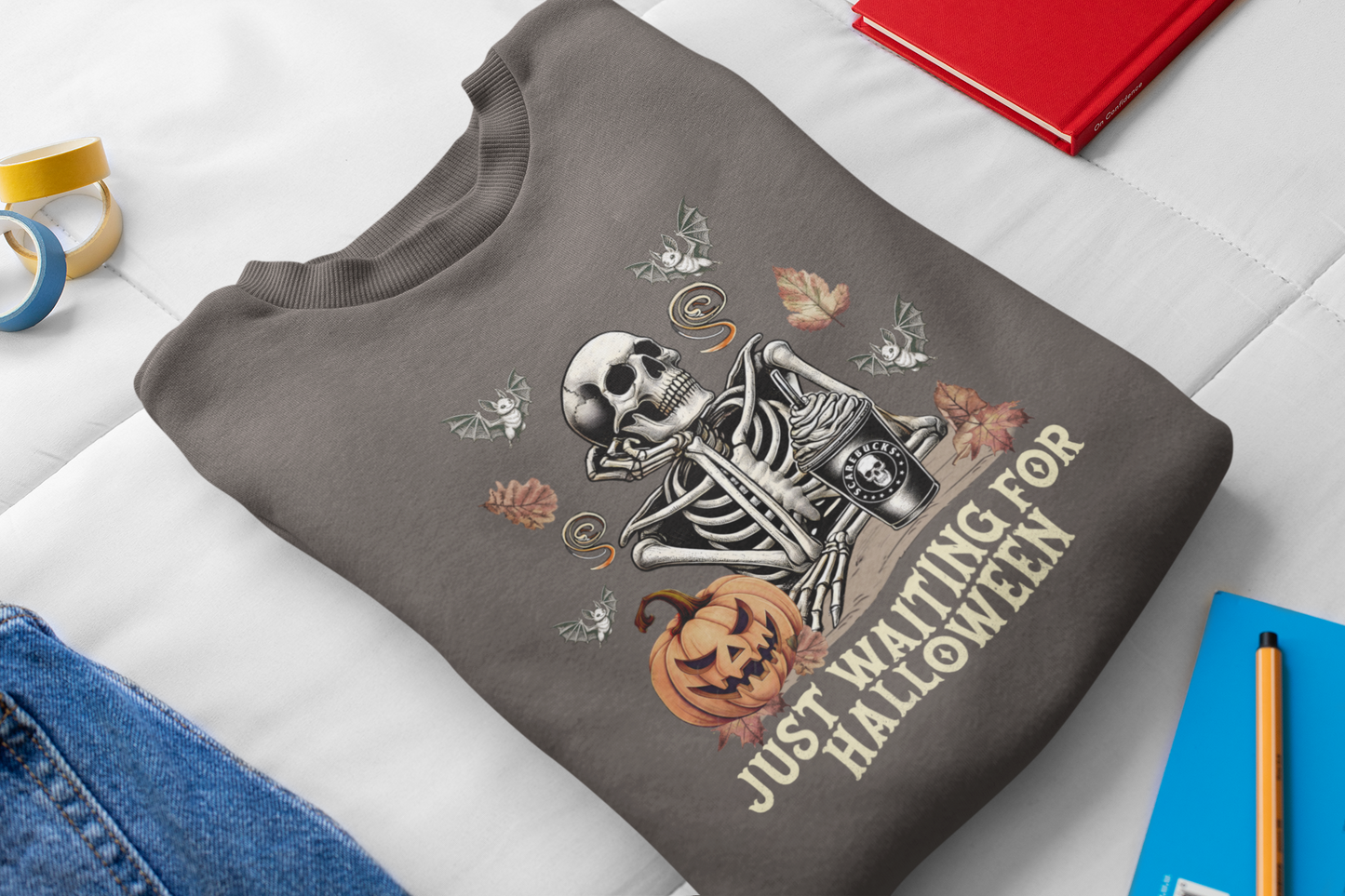 Just Waiting For Halloween Unisex Crewneck Sweatshirt