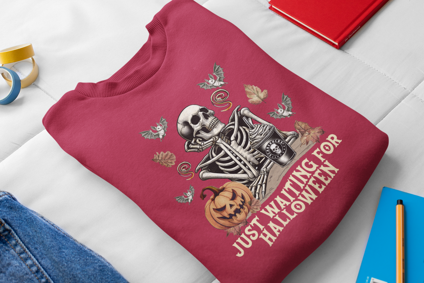 Just Waiting For Halloween Unisex Crewneck Sweatshirt
