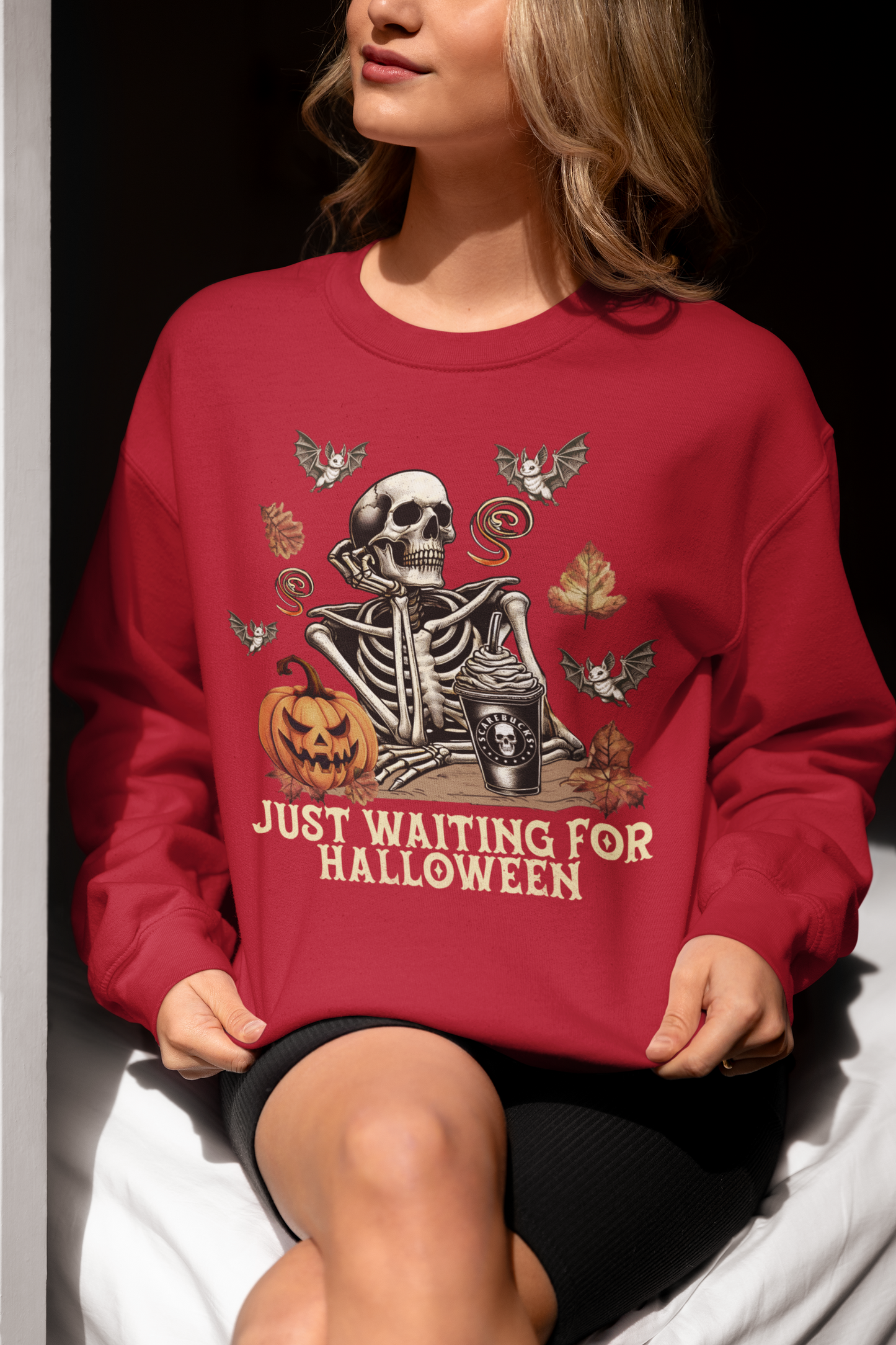 Just Waiting For Halloween Unisex Crewneck Sweatshirt