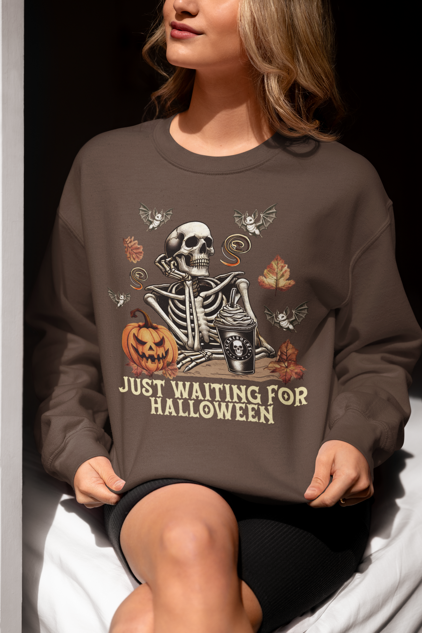 Just Waiting For Halloween Unisex Crewneck Sweatshirt