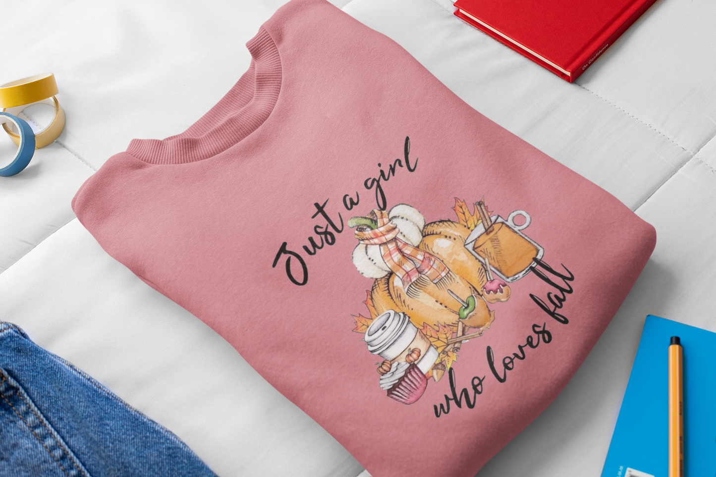 Just a Girl Who Loves Fall Unisex Crewneck Sweatshirt