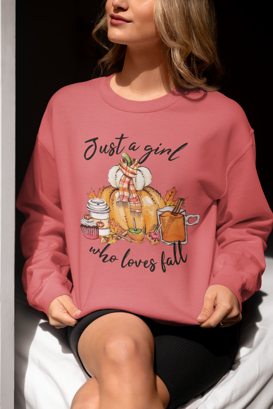 Just a Girl Who Loves Fall Unisex Crewneck Sweatshirt