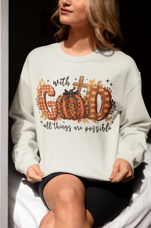 With God All Things are Possible Unisex Crewneck Sweatshirt